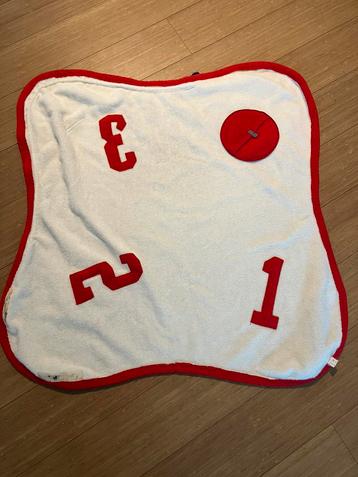 Baby lodger wikkeldoek, omslagdoek, warm dekentje wit/ rood beschikbaar voor biedingen