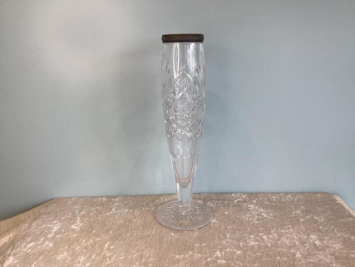 aas in kristal met zilveren rand. VSL041/C., Antiek en Kunst, Antiek | Vazen, Ophalen of Verzenden