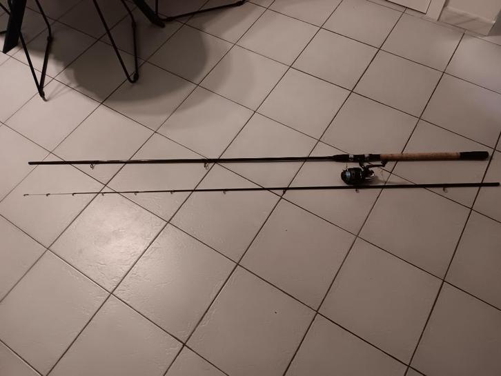 Barbeel/feederhengel+molen, Watersport en Boten, Hengelsport | Algemeen, Gebruikt, Complete hengel, Ophalen