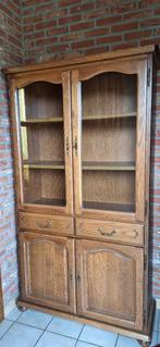 vitrinekast - boekenkast, Huis en Inrichting, Kasten | Vitrinekasten, Ophalen, Eikenhout, 50 tot 100 cm, 150 tot 200 cm