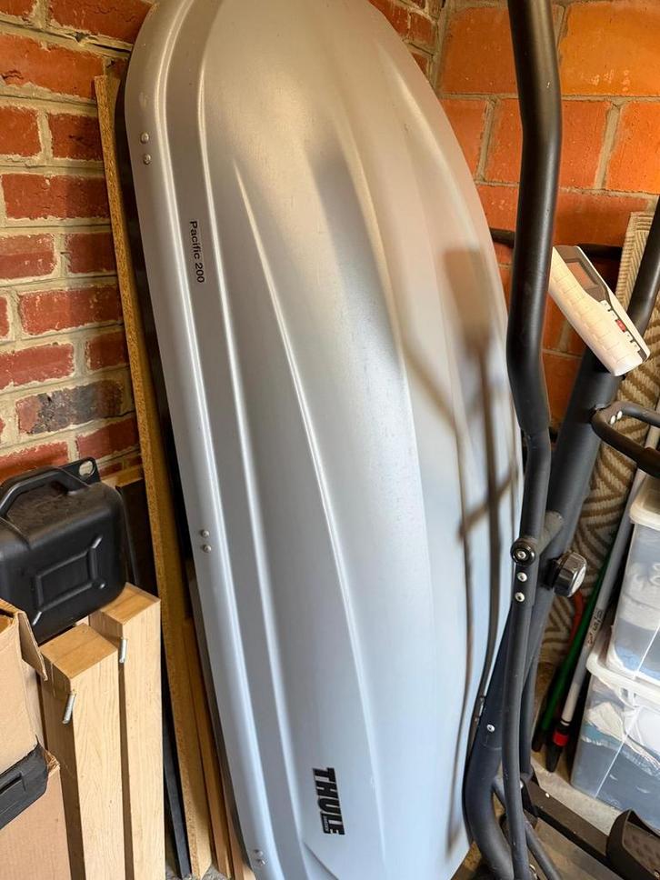 DAKKOFFER THULE PACIFIC 200 + ORIGINELE DAKKOFFER VOL SW, Auto diversen, Dakkoffers, Zo goed als nieuw, Ophalen