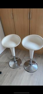 2x Bombo kruk – wit, verstelbaar, 2 krukken, Ophalen, In hoogte verstelbaar