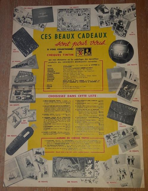 Catalogue Chèque Tintin + Grand Concours Tintin 1957 Hergé, Collections, Personnages de BD, Utilisé, Autres types, Tintin, Enlèvement ou Envoi
