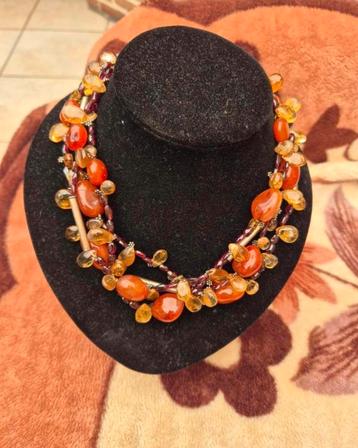 Vintage zilveren Amber ketting 925 gestempeld op mooie slot  beschikbaar voor biedingen