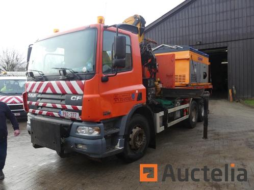 Containerwagen met kraan DAF AT75PE (2005-256.718 km), Auto's, Vrachtwagens, Bedrijf, Te koop, DAF, Overige brandstoffen, BTW verrekenbaar