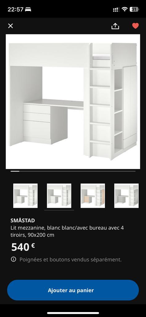IKEA Samstad Lit Mezzanine Bureau Armoire Matelas Chaise, Enfants & Bébés, Chambre d'enfant | Chambres d'enfant complètes, Utilisé