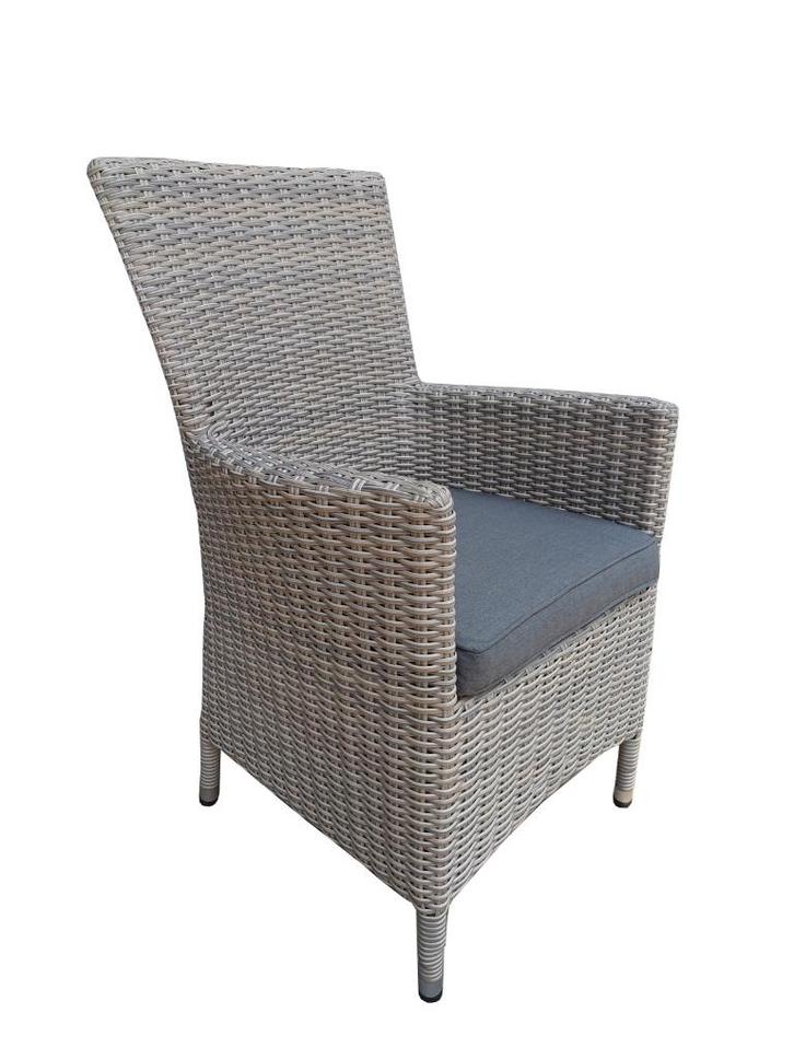 Tuinstoel Atlanta dining Higback Kubu Grey | min afname 4 st, Tuin en Terras, Tuinstoelen, Nieuw, Wicker, Ophalen