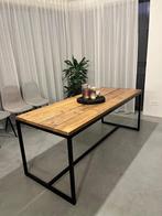 Eettafel zwart staal, Huis en Inrichting, 50 tot 100 cm, 150 tot 200 cm, Gebruikt, Rechthoekig