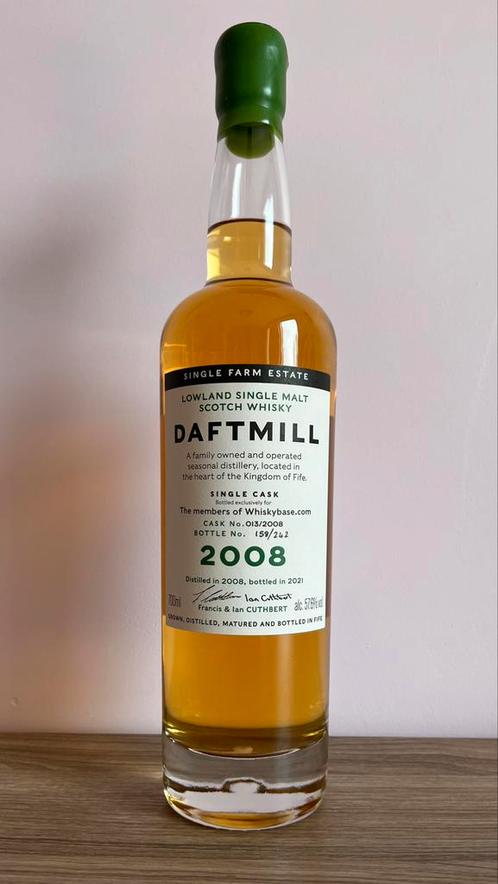 Daftmill 2008 - Single Cask for the Members of Whiskybase, Verzamelen, Wijnen, Zo goed als nieuw, Ophalen of Verzenden