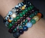 Collection de Bracelets en pierre semi-précieuses + bague, Ophalen, Gebruikt, Overige kleuren, Overige materialen