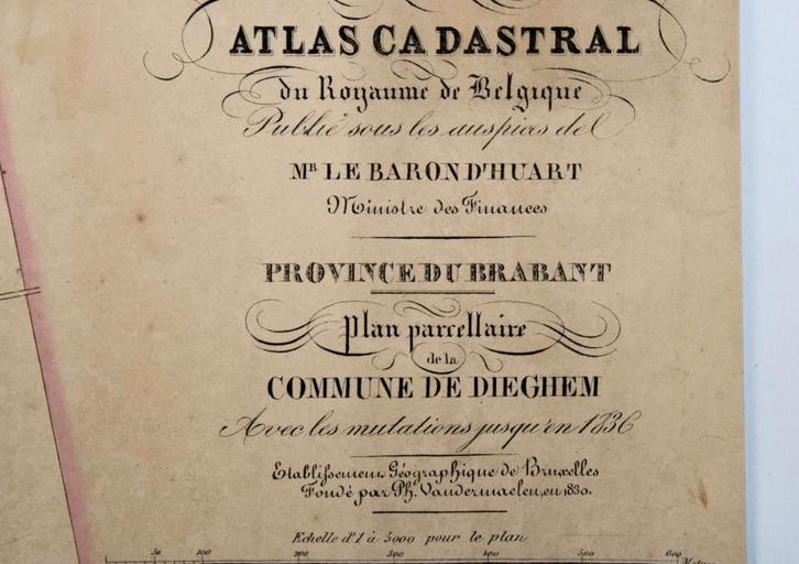 oude kaart van Diegem, Ph. Vandermaelen, 19de E, Antiek en Kunst, Curiosa en Brocante, Ophalen