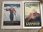 Affiche vintage du Canadien Pacifique pour le Québec, Rectangulaire vertical, Utilisé, Affiche ou Poster pour porte ou plus grand
