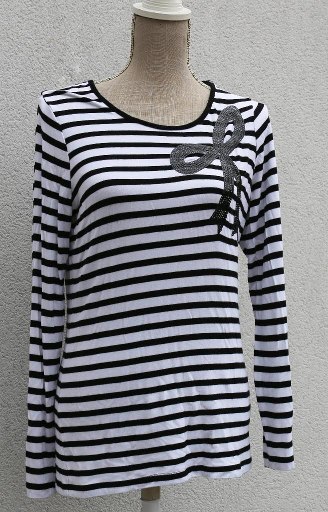 Mooi gestreept topje T40 - Amy Vermont, Kleding | Dames, Blouses en Tunieken, Zo goed als nieuw, Maat 38/40 (M), Zwart, Ophalen of Verzenden