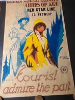 Oude affiche cities of art red star line to antwerp, Antiek en Kunst, Ophalen of Verzenden