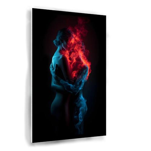 Tableau sombre Flammes d'amour 70x105cm Forex + Système d'ac, Maison & Meubles, Accessoires pour la Maison | Décorations murale