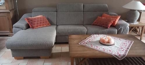 Zetel en eventueel salontafel, Huis en Inrichting, Zetels | Zetels, Zo goed als nieuw, Hoekbank, Vierpersoons of meer, Stof, Ophalen