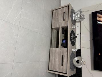 Meuble tv gris bois  beschikbaar voor biedingen