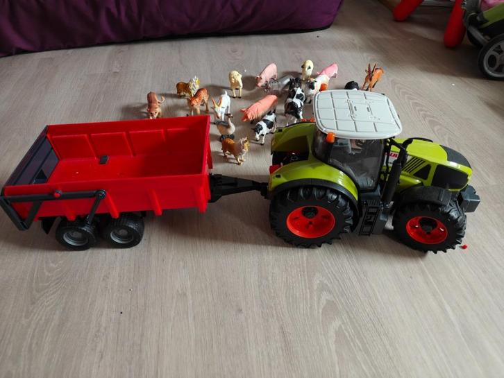 Bruder Claas 950 Axion met aanhangwagen: 35€., Kinderen en Baby's, Speelgoed |Speelgoedvoertuigen, Zo goed als nieuw, Ophalen of Verzenden