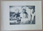 AN VAN TIGCHELT / FIGURATIE / ZW-W LITHO / 47x63cm / SIG, Antiek en Kunst, Kunst | Litho's en Zeefdrukken, Ophalen of Verzenden