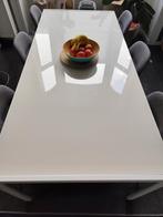 Tuintafel in ijzer met melkglazen blad, Ophalen of Verzenden, Gebruikt