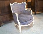 Witte antieke Louis XV fauteuil zetel met los kussen, Antiek en Kunst, Ophalen