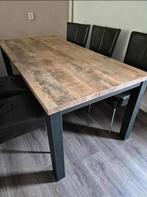 bezorging is mogelijk eethoek met gratis 6 leer stoelen, Enlèvement ou Envoi, Comme neuf