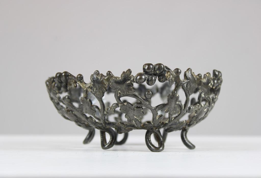 houder voor glazen kom, tin, Art Nouveau, Antiek en Kunst, Antiek | Vazen, Ophalen of Verzenden