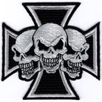 Iron Cross Skull stoffen opstrijk patch embleem #1, Motoren, Verzenden, Nieuw