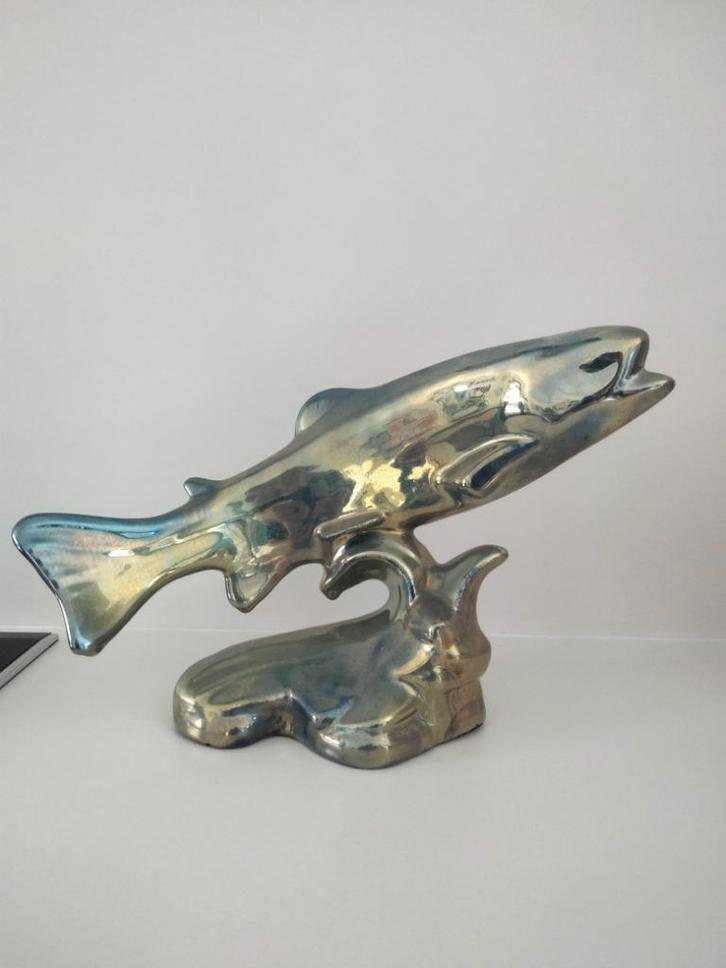 Brocante Gres de Rambervilles beeld keramiek iriserend, Antiek en Kunst, Antiek | Woonaccessoires, Ophalen of Verzenden