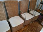 6 kwaliteitsvolle rieten stoelen voor binnen of buiten, Ophalen, Gebruikt