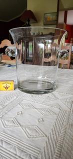 Grote transparante glazen ijsemmer H 21 cm, Wit, Ophalen of Verzenden, Minder dan 50 cm, Glas