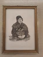 K Ooms, zittende vrouw met haar handen in haar schoot, Antiquités & Art, Art | Eaux-fortes & Gravures, Enlèvement