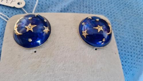 oorbellen astrologie, Handtassen en Accessoires, Oorbellen, Nieuw, Knopjes of Stekers, Overige materialen, Goud, Met strass, Ophalen of Verzenden