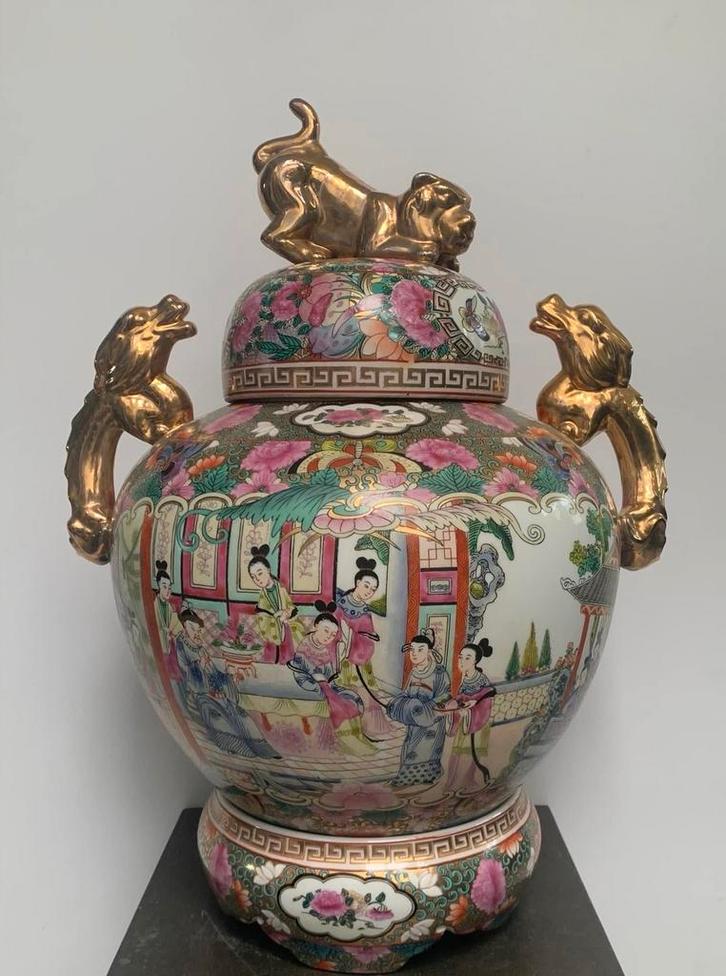 SUPER BIG VINTAGE  INCENSORY FAMILY ROSE HEIGHT 50CM, Antiek en Kunst, Antiek | Porselein, Ophalen