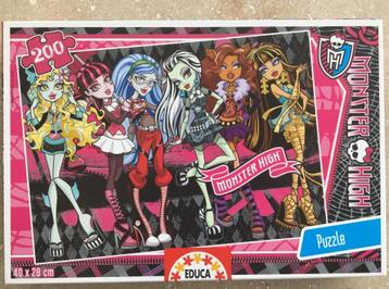 Monster high puzzel 200 stuks + maak je eigen juwelen setje