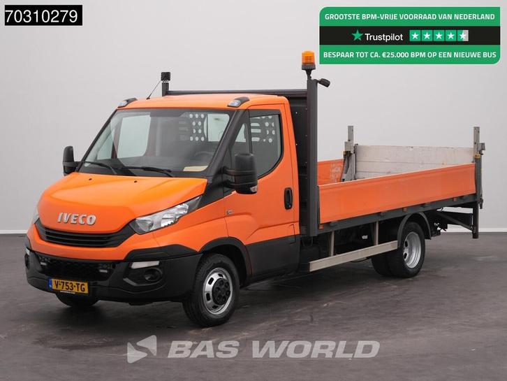 Iveco Daily 35C14 Open Laadbak met Laadklep Dubbellucht 3,5t, Auto's, Bestelwagens en Lichte vracht, Bedrijf, Te koop, Airconditioning
