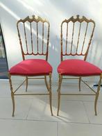 Vintage mate koperen Chiavari stoelen, italiaans design, Verzamelen, Ophalen, Huis en Inrichting