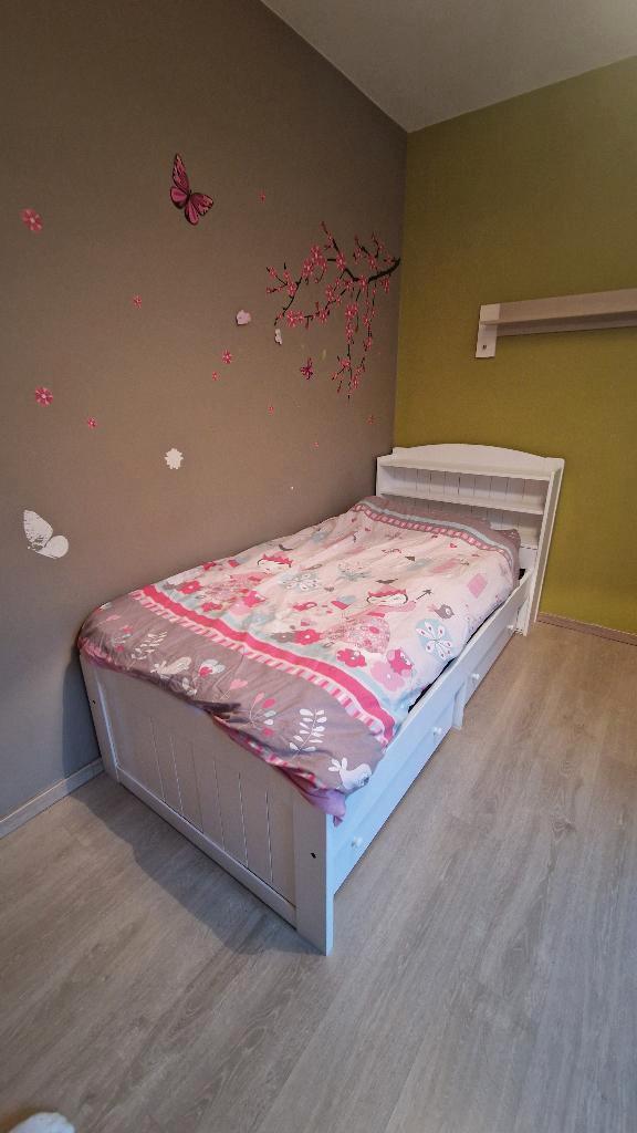 Kinderbed 190x90, matras, lakens, lades, Maison & Meubles, Chambre à coucher | Matelas & Sommiers, Utilisé, Matelas, 90 cm, 190 cm ou moins