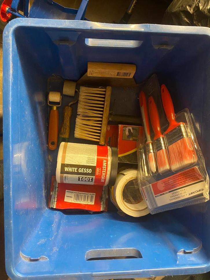 Volle met schilder- en klusmateriaal, Doe-het-zelf en Bouw, Verf, Beits en Lak, Zo goed als nieuw, Ophalen