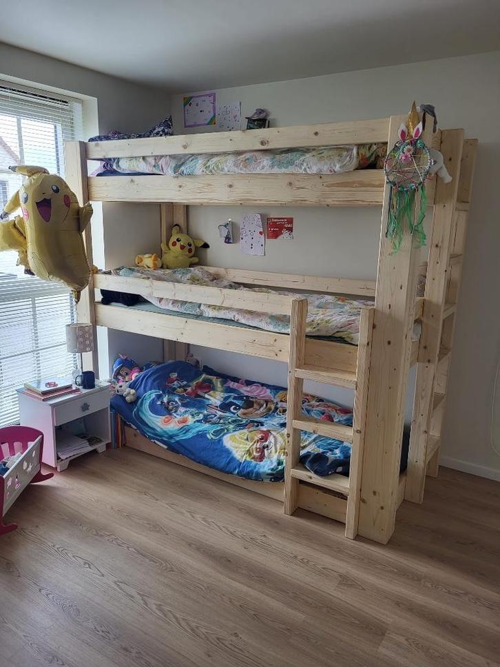 Stapelbed - triplet - 3 hoog, Huis en Inrichting, Slaapkamer | Stapelbedden en Hoogslapers, Gebruikt, Stapelbed, 80 cm, 200 cm