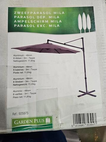Aanhang parasols diameter 3 meter Nieuwe voor 50 euro