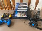 Playstation 4 met 2controllers, koptelefoon, veel spelletjes, Games en Spelcomputers, 2 spelers, Ophalen, Gebruikt
