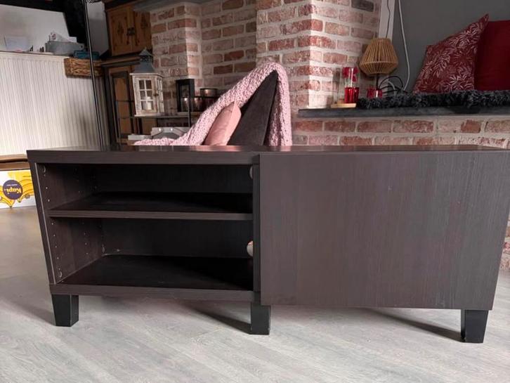 Besta IKEA bruin zwart tv-meubel, Huis en Inrichting, Kasten |Televisiemeubels, Gebruikt, Minder dan 100 cm, 100 tot 150 cm, 25 tot 50 cm