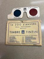 chromo's prenten kuifje zoo van Antwerpen 3D bril, Gebruikt, Ophalen of Verzenden, 1940 tot 1960, Dier