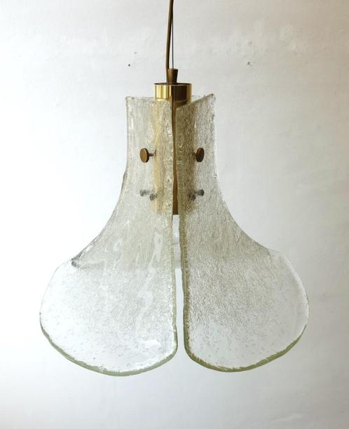 Vintage Kalmar lamp Murano Hollywood Regency ijsglas, Huis en Inrichting, Lampen | Hanglampen, Gebruikt, Ophalen of Verzenden