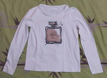 Witte longsleeve met leuke print - maat 170 beschikbaar voor biedingen