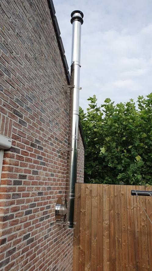 Dubbelwandig inox rookkanaal 4m, Huis en Inrichting, Kachels, Gebruikt, Hangend, Overige soorten, Overige brandstoffen, Ophalen