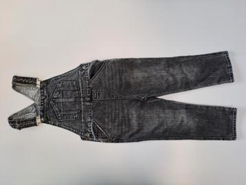 Mt 110 Zwarte afgebleekte denimsalopette beschikbaar voor biedingen