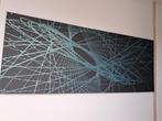 Abstract modern acryl canvas - 140*54cm - zwart/groen metall, Ophalen