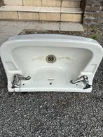 Porseleien lavabo met 2 kraantjes, Ophalen, Gebruikt, Steen, Kraan
